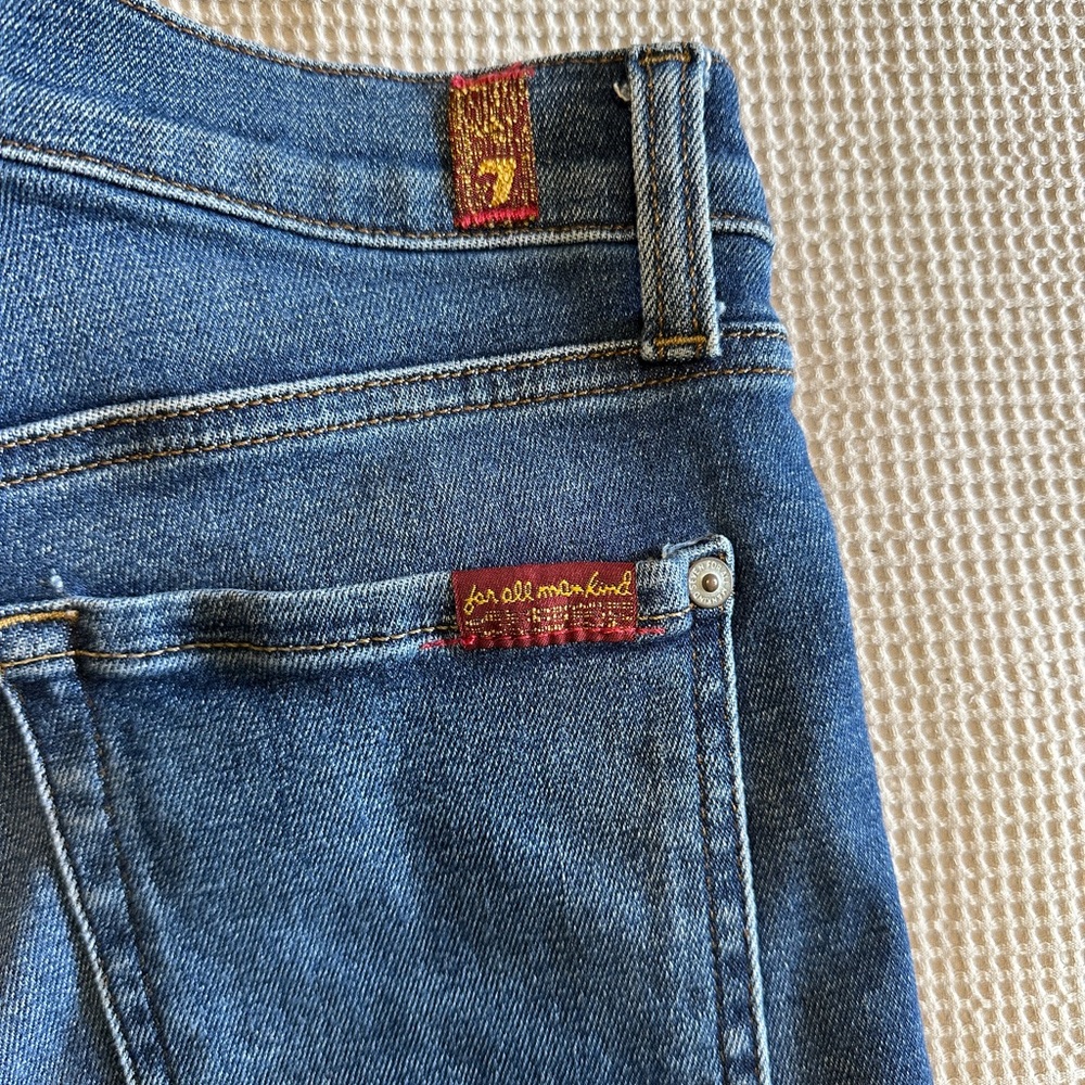 7 For All Mankind Women's Skinny Jeans in Dark Blue Denim